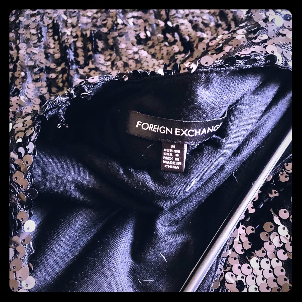 Foreign exchange black sequin dress